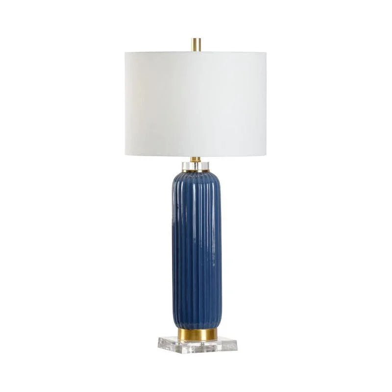 Samuel Glazed Fluted Ceramic Table Lamp - LOOMLAN - Chelsea House - Table Lamps