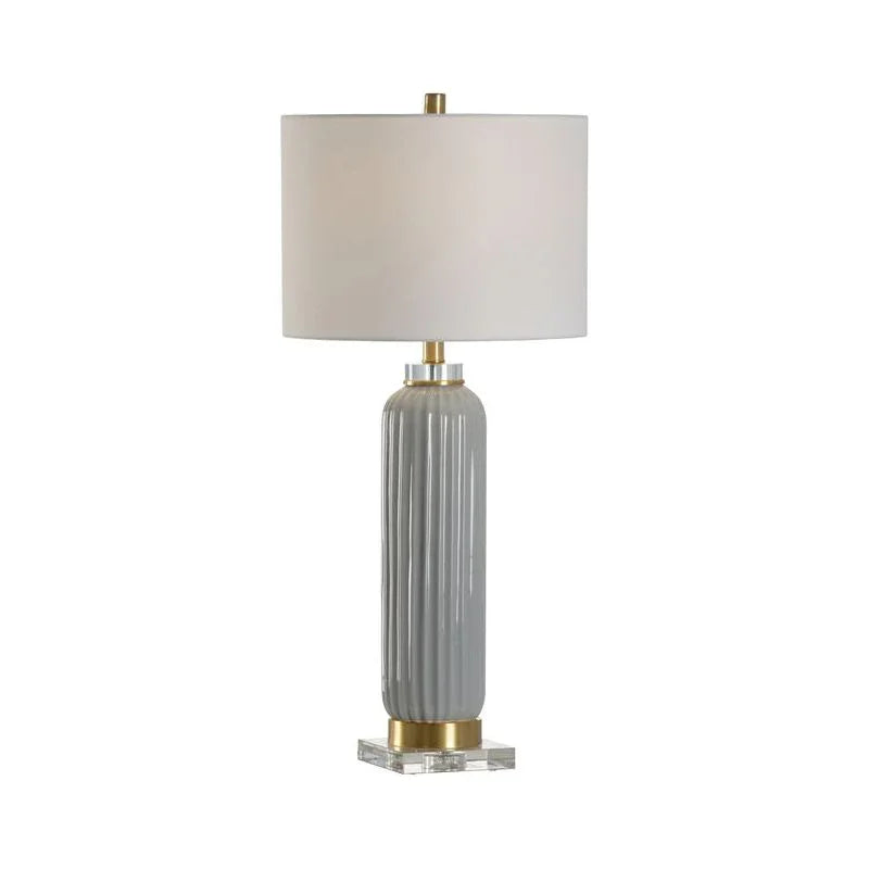 Samuel Glazed Fluted Ceramic Table Lamp - LOOMLAN - Chelsea House - Table Lamps