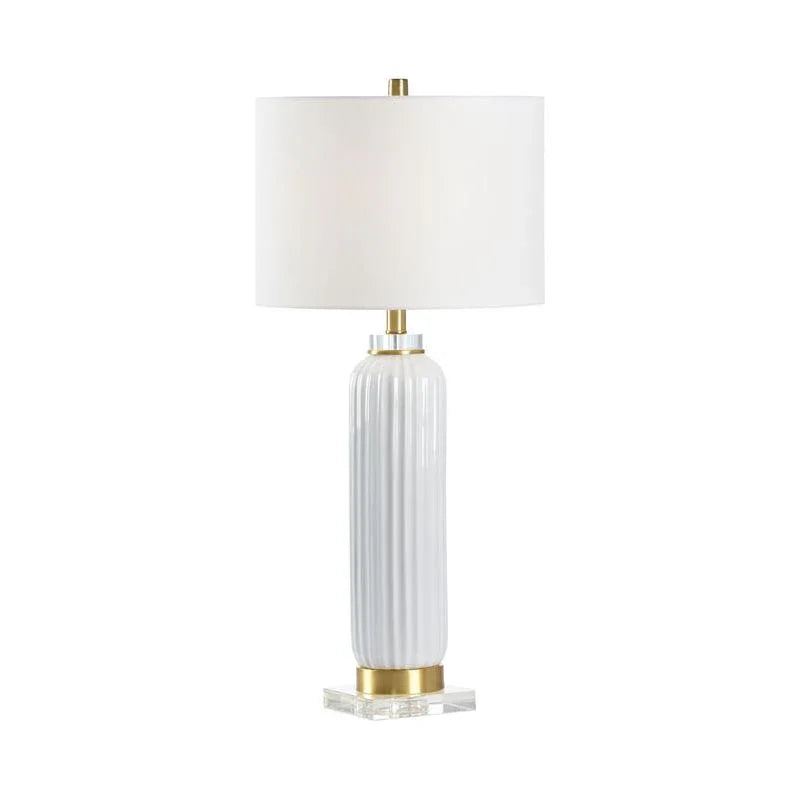 Samuel Glazed Fluted Ceramic Table Lamp - LOOMLAN - Chelsea House - Table Lamps