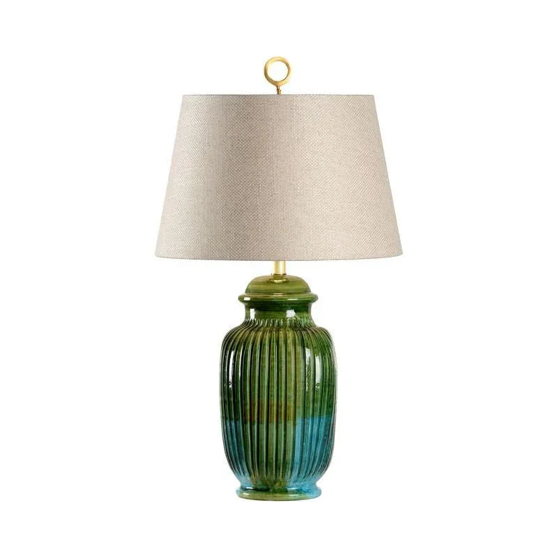 San Michele Blue Glazed Ceramic Table Lamp - LOOMLAN - Wildwood - Table Lamps