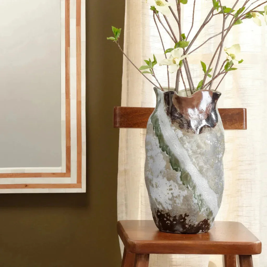 Sandcastle Ceramic Decorative Large Vase by Jamie Young - LOOMLAN - Jamie Young - Vases & Jars