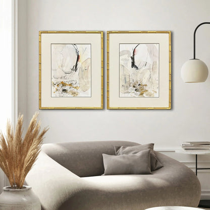 Sands and Sediments Wood Frame Gray Canvas Art 2PC