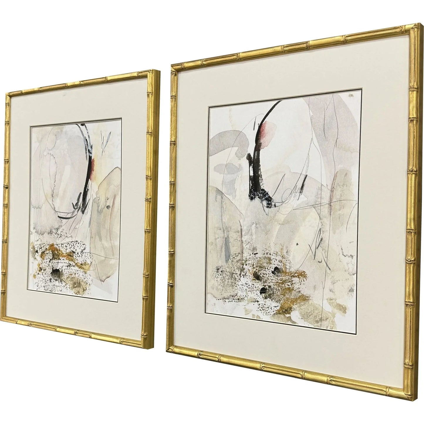 Sands and Sediments Wood Frame Gray Canvas Art 2PC