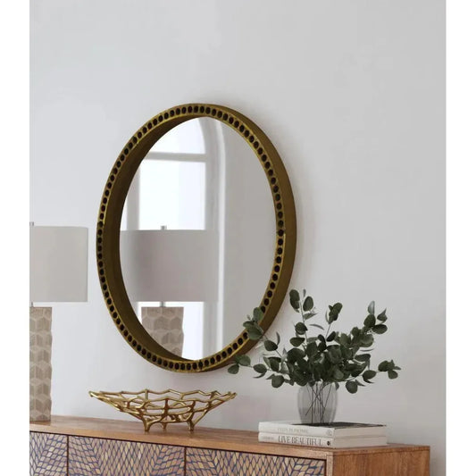 Sansee MDF & Brass Cladding Gold Wall Mirror - LOOMLAN - Bassett Mirror - Wall Mirrors