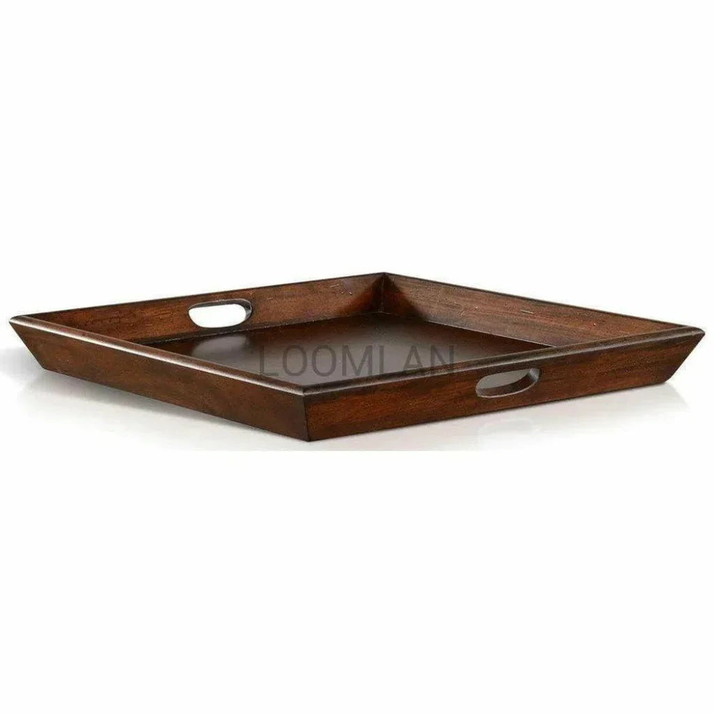 Santa Fe Dark Brown Finish Ottoman Tray - LOOMLAN - Sunny D - Trays