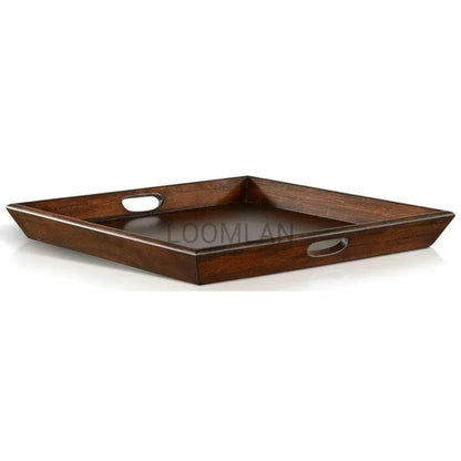 Santa Fe Dark Brown Finish Ottoman Tray - LOOMLAN - Sunny D - Trays