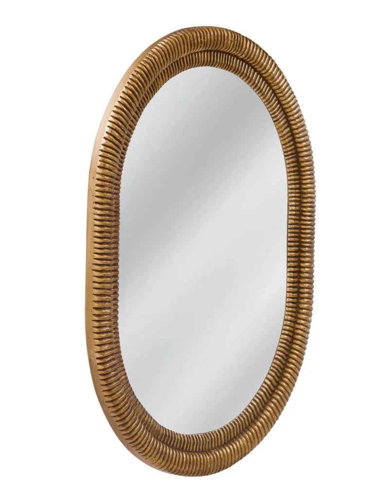 Santee Modern Antique Gold Wall Mirror - LOOMLAN - Bassett Mirror - Wall Mirrors