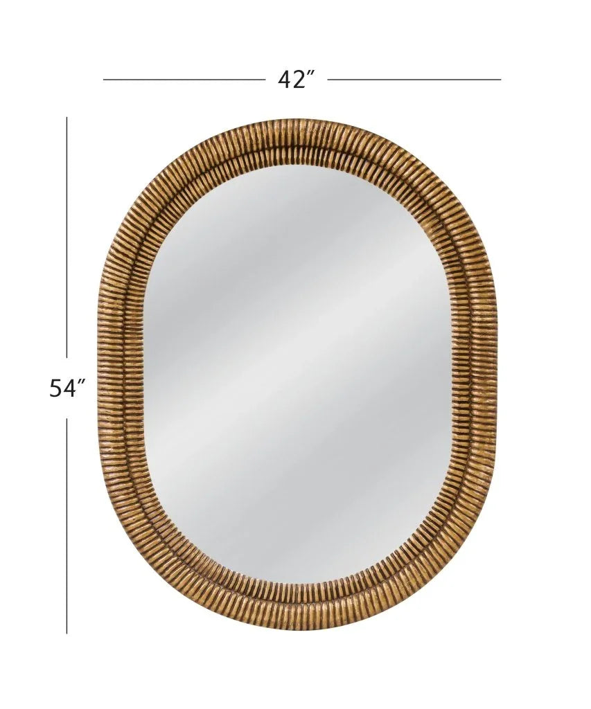 Santee Modern Antique Gold Wall Mirror - LOOMLAN - Bassett Mirror - Wall Mirrors