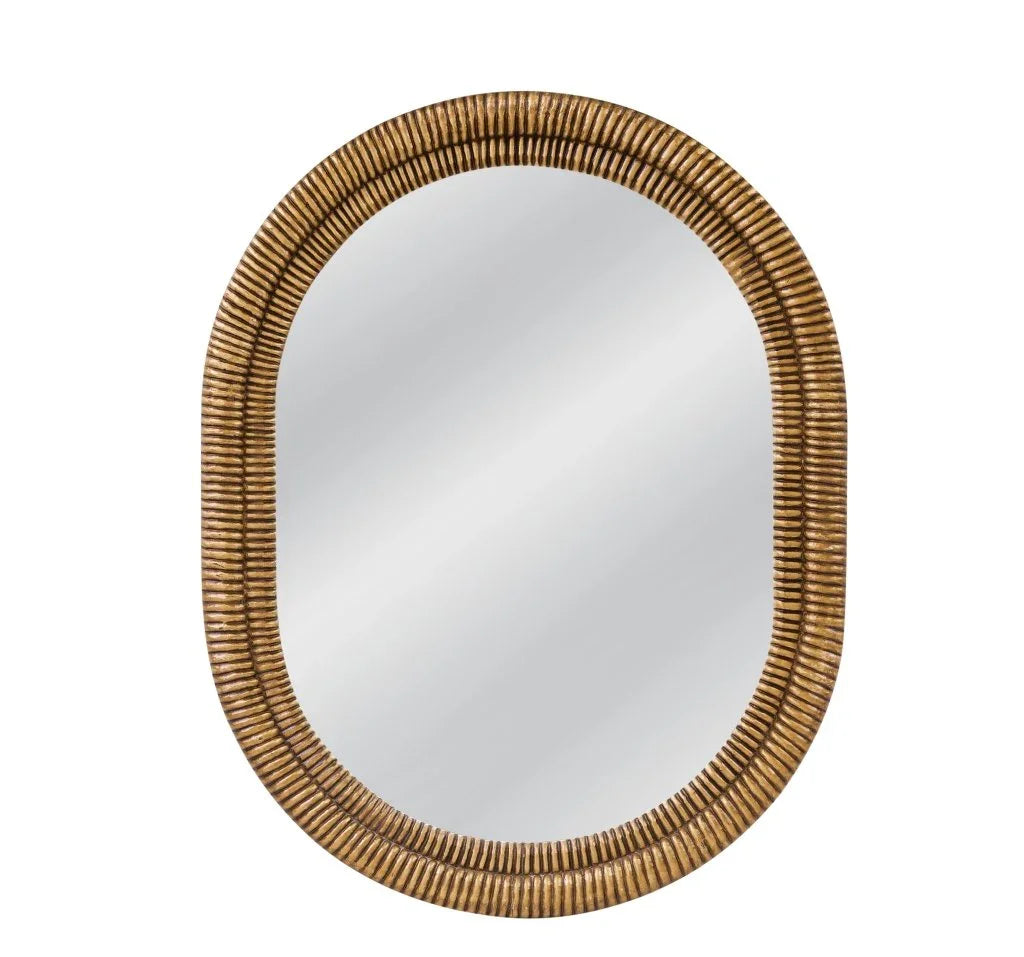 Santee Modern Antique Gold Wall Mirror - LOOMLAN - Bassett Mirror - Wall Mirrors