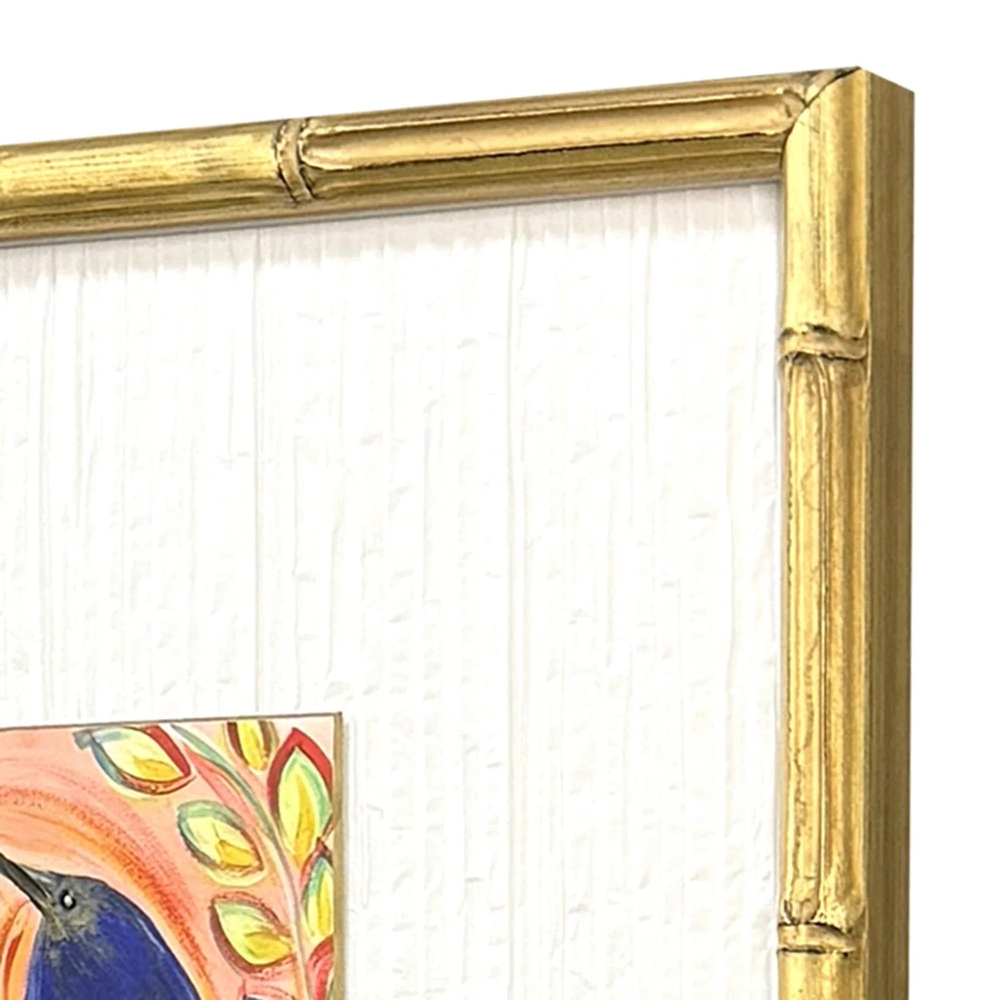 Sassy Birds Wood Frame Blue Canvas Art 4PC