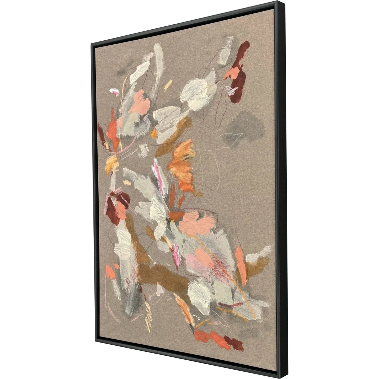 Scatter Wood Frame Beige Canvas Art