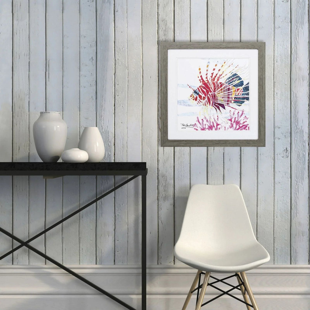 Sea Creature Yellow Framed Wall Art -- view 2