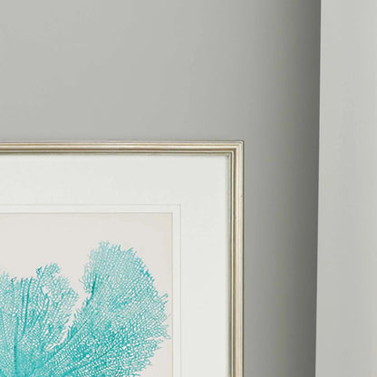 Sea Fan II Wood Frame Blue Canvas Art 3PC