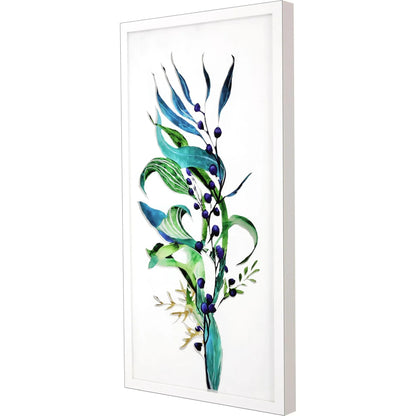 Sea Life Wood Frame Blue Canvas Art