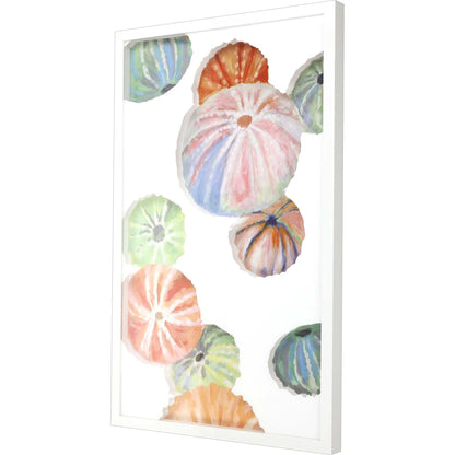Sea Urchin I Wood Frame Blue Canvas Art