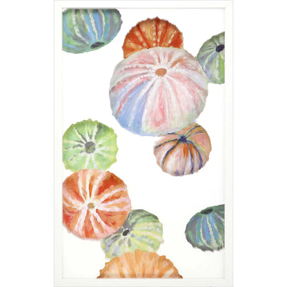 Sea Urchin I Wood Frame Blue Canvas Art