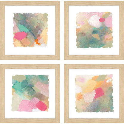 Seagrass Pastels Pink Framed Wall Art 4PC