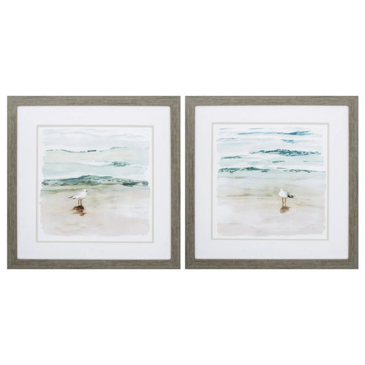 Seagull Cove Turquoise Canvas Art 2PC