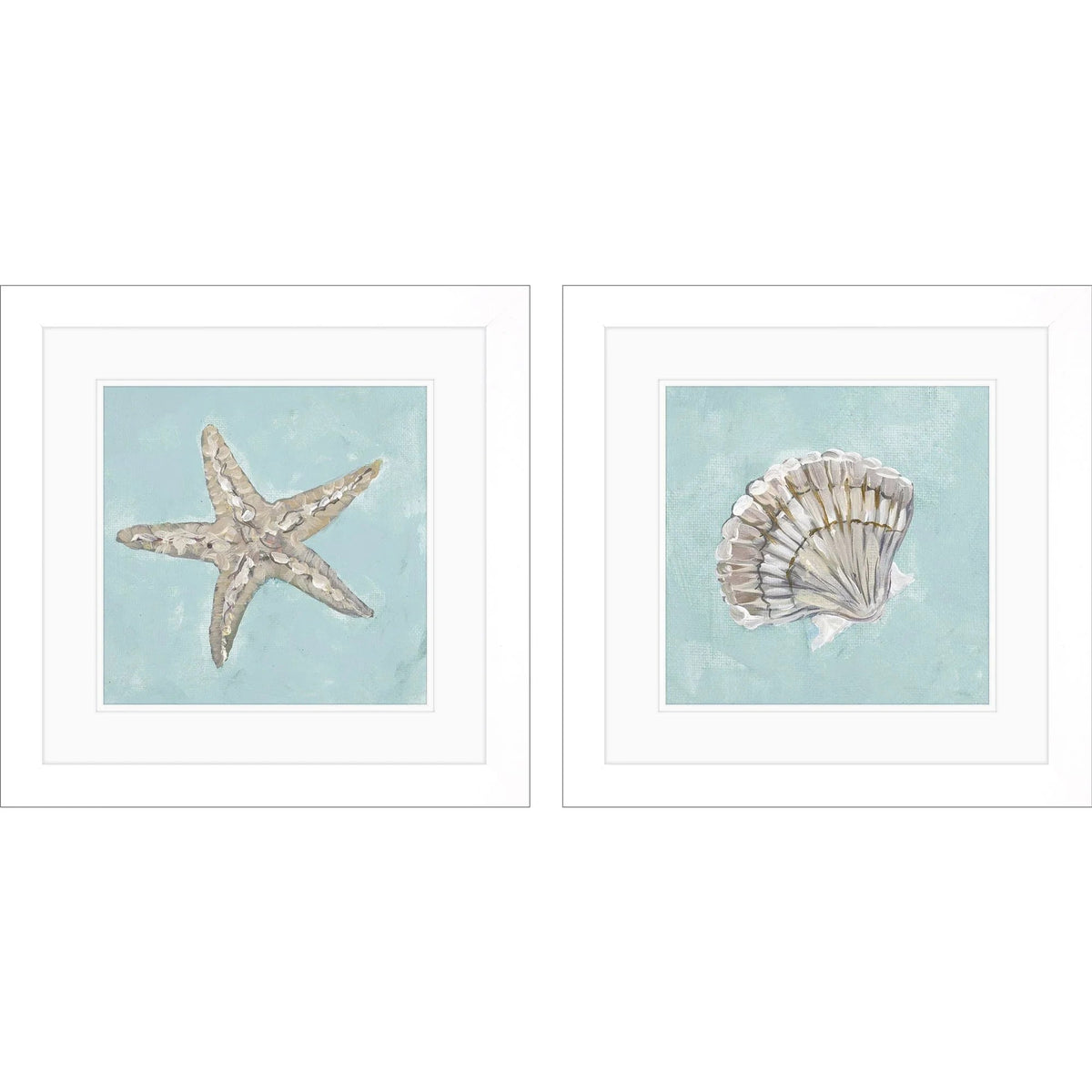 Seashell Glass Front Framed Wall Art 2PC -- view 5