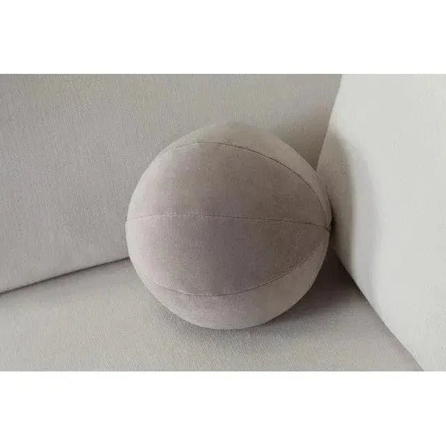 Set of (2) 10" Round Accent Pillows Mink Tan Velvet - LOOMLAN - Diamond Sofa - Throw Pillows