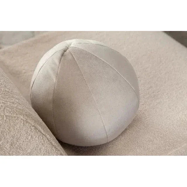 Set of (2) 10" Round Accent Pillows Mink Tan Velvet - LOOMLAN - Diamond Sofa - Throw Pillows