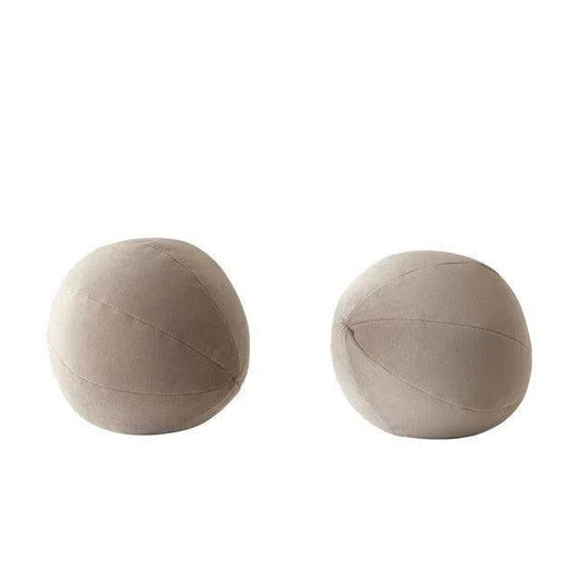 Set of (2) 10" Round Accent Pillows Mink Tan Velvet - LOOMLAN - Diamond Sofa - Throw Pillows