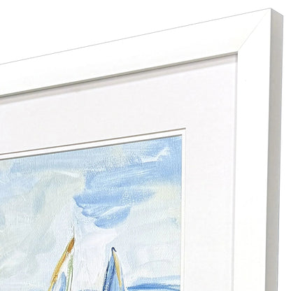 Setting Sail Glass Front Blue Canvas Art