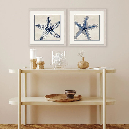 Shades of Starfish Blue Framed Wall Art 2PC -- view 2