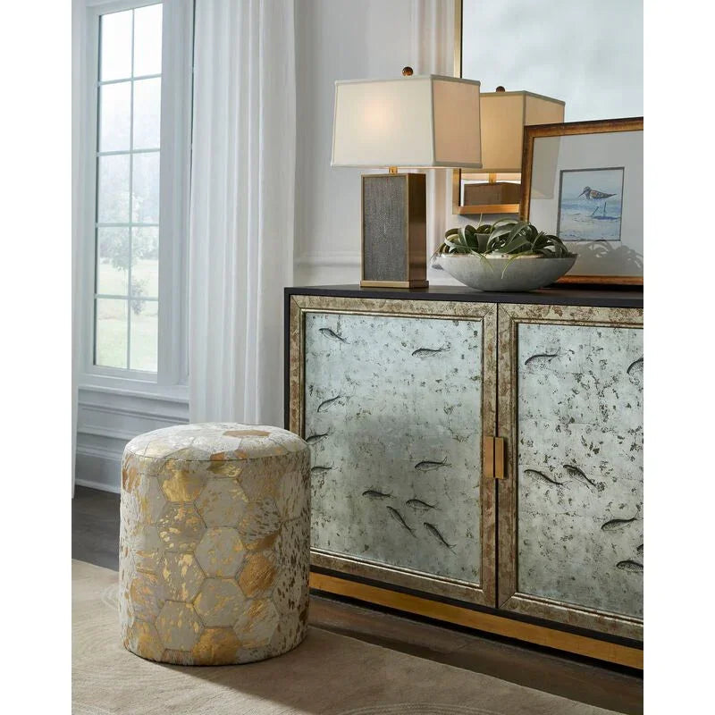 Shark Grey Shagreen Laminated Iron Table Lamp - LOOMLAN - Chelsea House - Table Lamps