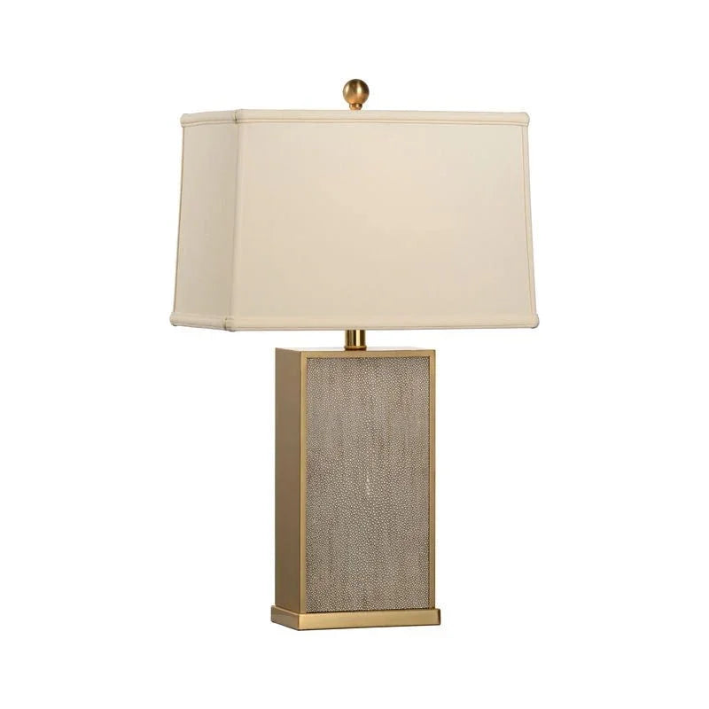 Shark Grey Shagreen Laminated Iron Table Lamp - LOOMLAN - Chelsea House - Table Lamps