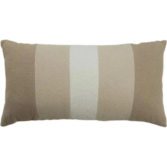 Shea Stripe Ivory Lumbar Pillow With Insert - LOOMLAN - LOOMLAN - Throw Pillows