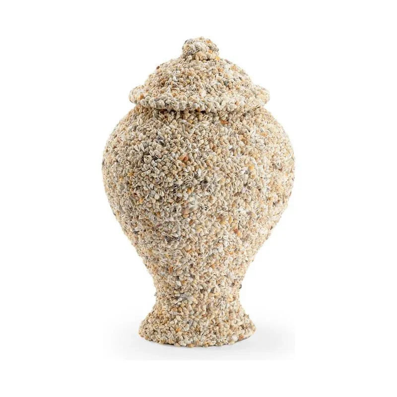 Shell Covered Urn Sculpture - LOOMLAN - Chelsea House - Statues & Sculptures