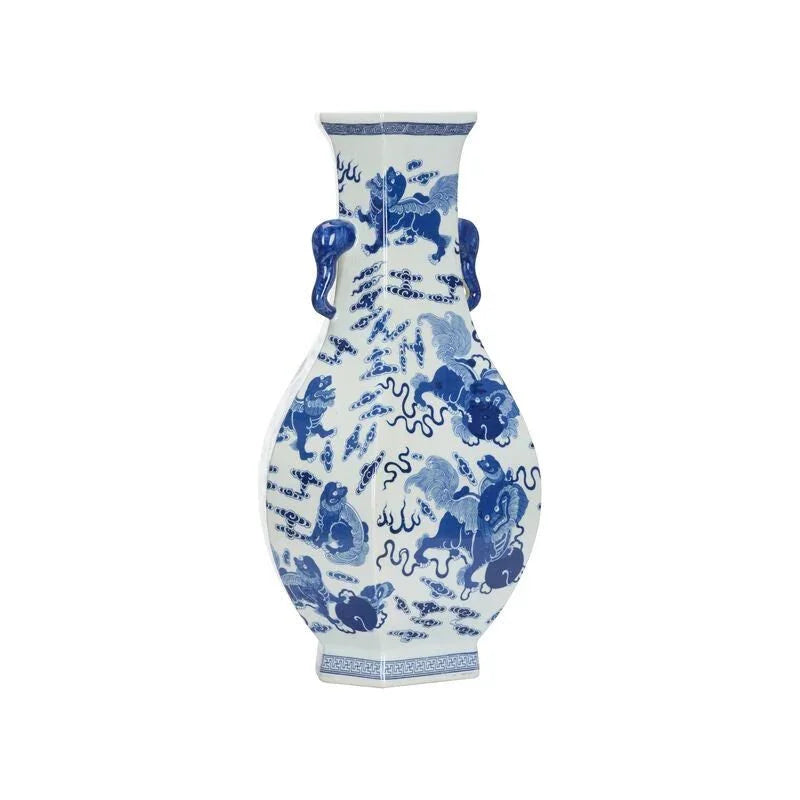 Shi Classic Blue Porcelain Vase - LOOMLAN - Chelsea House - Vases & Jars