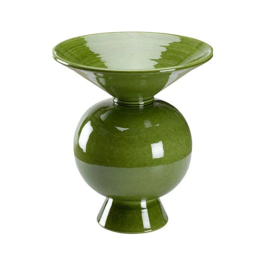 Shiro Verde Hand Crafted Green Vase - LOOMLAN - Wildwood - Vases & Jars