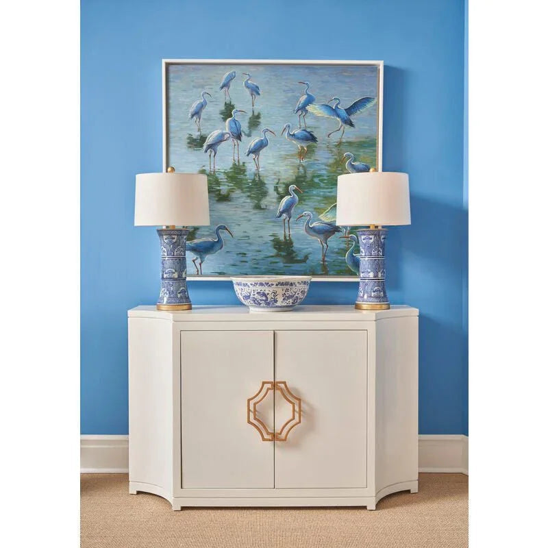 Shorebirds Hand Painted Blue Artwork-Framed Wall Art-Chelsea House-LOOMLAN