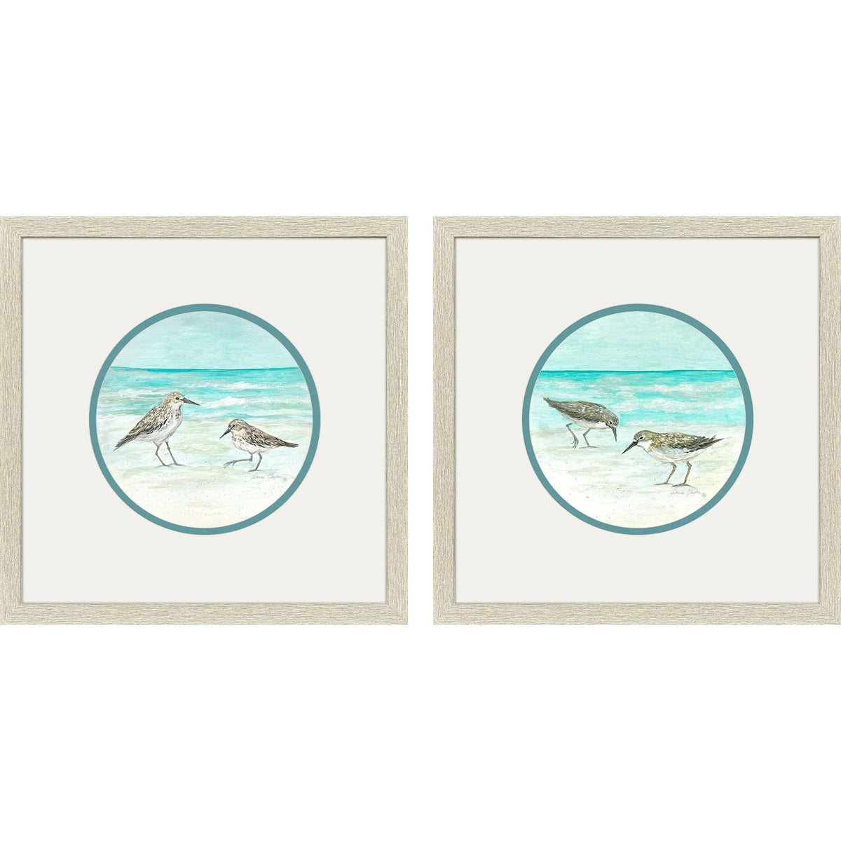 Shoreline Duo Blue Framed Wall Art 2PC