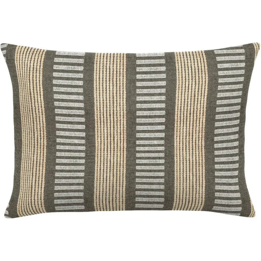 Sideline Mocha Handmade Outdoor Pillow-Outdoor Pillows-Earnest Collection-20"x13" Lumbar-LOOMLAN