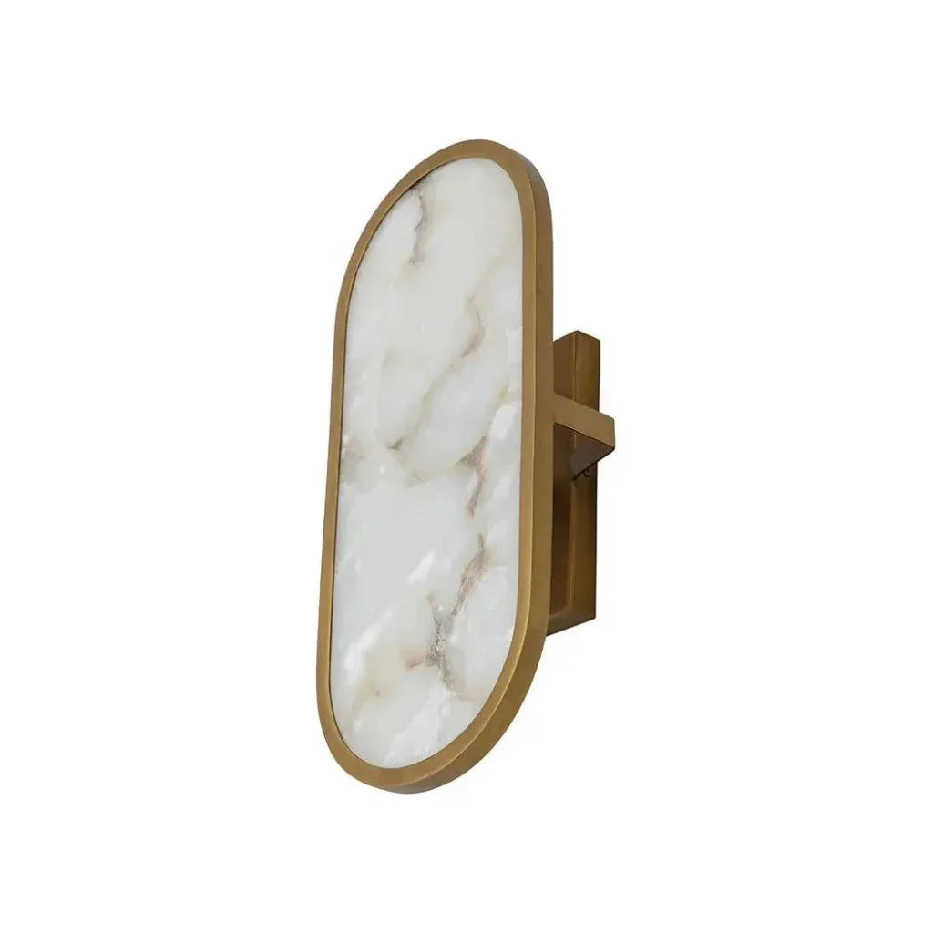 Sidra Sconce Alabaster Wall Light Antique Brass - LOOMLAN - SUNPAN - Wall Sconces