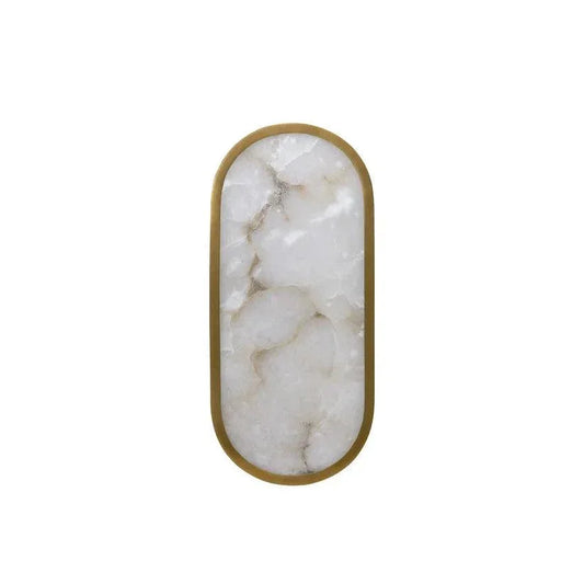 Sidra Sconce Alabaster Wall Light Antique Brass - LOOMLAN - SUNPAN - Wall Sconces