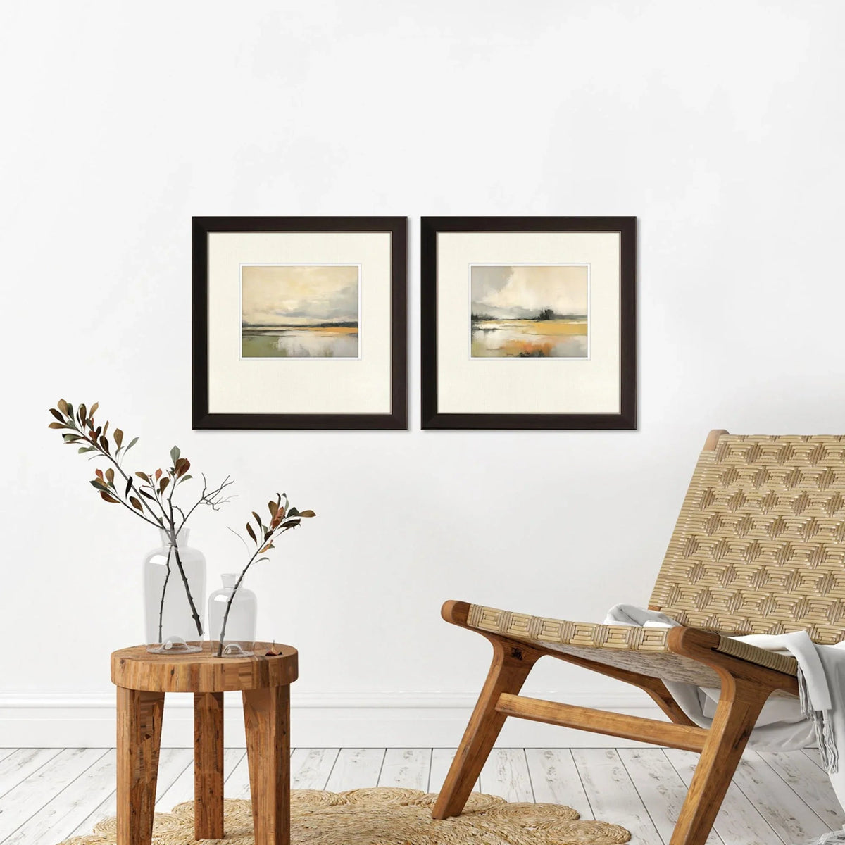Silent Landscape Blue Framed Wall Art 2PC -- view 2