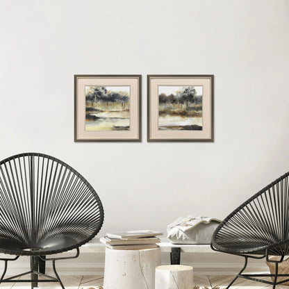 Silent Waters Blue Canvas Art 2PC