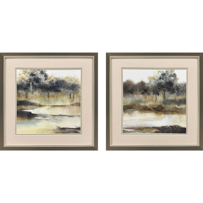 Silent Waters Blue Canvas Art 2PC