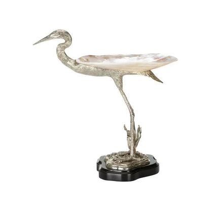 Silver Plated Coastal Bird Sculpture - LOOMLAN - Chelsea House - Statues & Sculptures