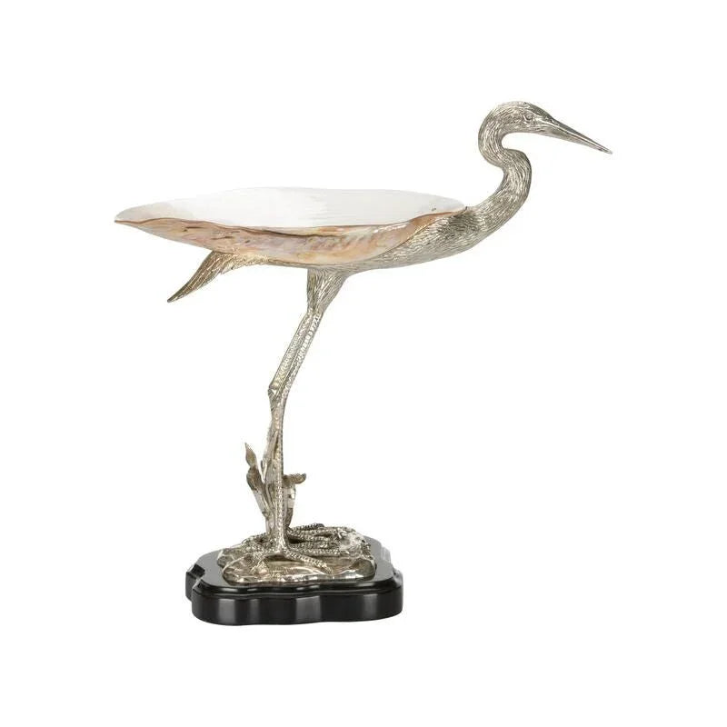 Silver Plated Coastal Bird Sculpture - LOOMLAN - Chelsea House - Statues & Sculptures