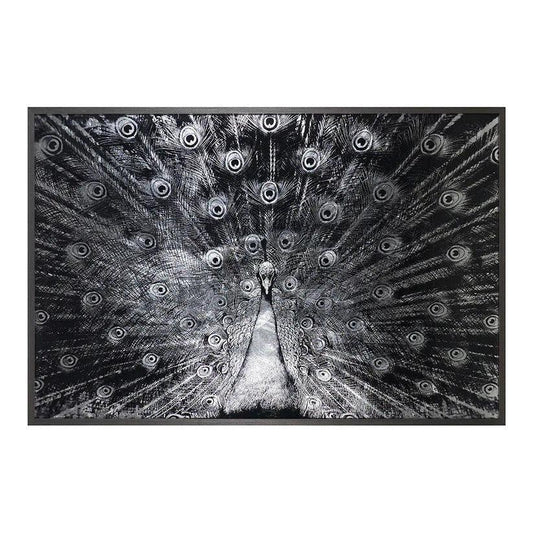 Silver Plumage 72" x 48" Charcoal Frame Luxe Wall Art-Framed Wall Art-SUNPAN-LOOMLAN