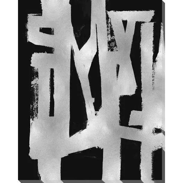 Silver Strokes Indoor Outdoor Wall Art - LOOMLAN - LOOMLAN - Canvas Art