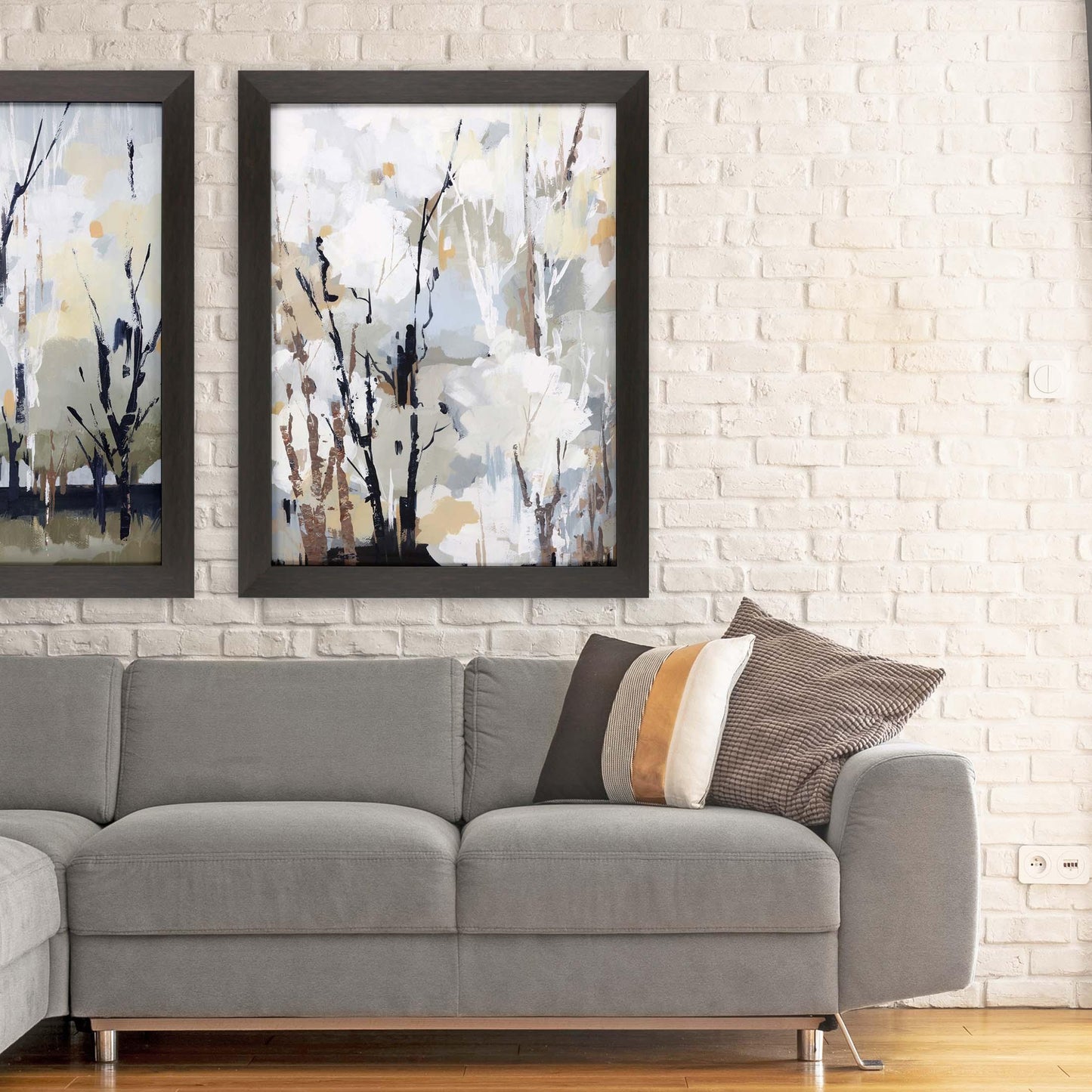 Silversong Birch White Canvas Art