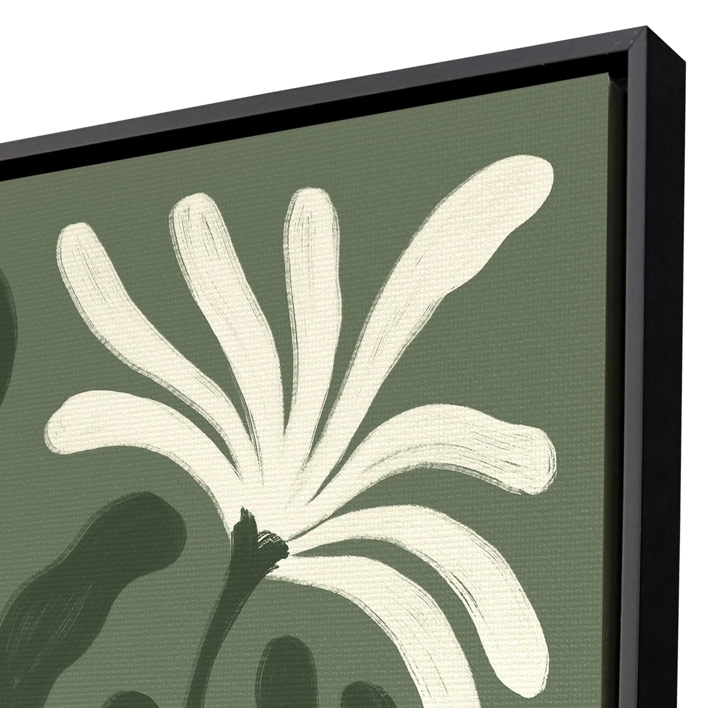 Simple Petals Hand Assembled Green Canvas Art