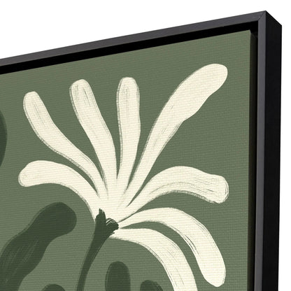 Simple Petals Hand Assembled Green Canvas Art
