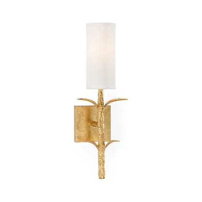 Single Dyer Gold Leaf Wall Sconce - LOOMLAN - Chelsea House - Wall Sconces
